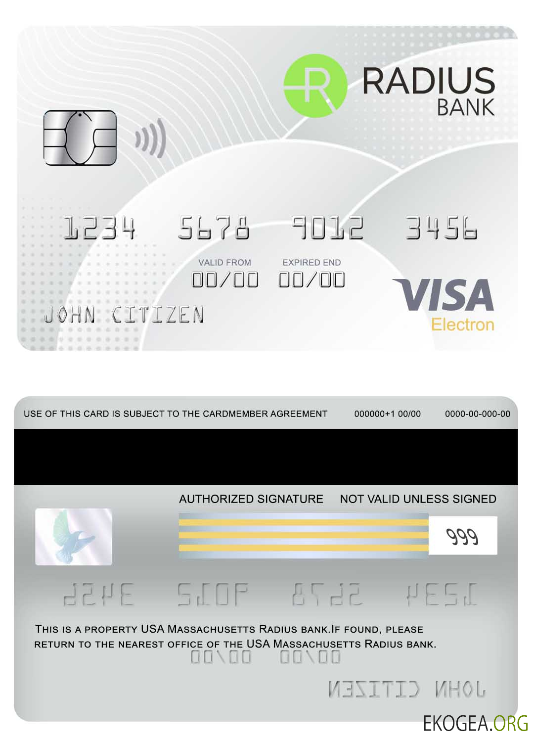 Carte électronique de visa USA Massachusetts Radius